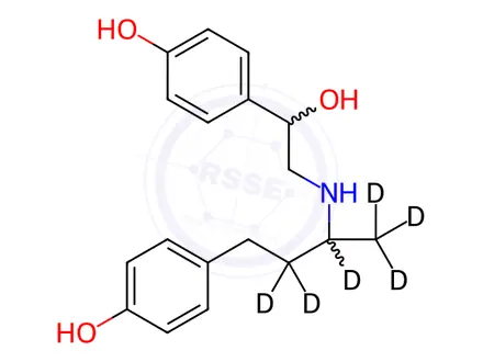 Chemical structure of Ractopamine-[D6] in methanol
