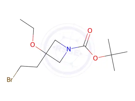 Chemical structure of Tert-butyl 3-(2-bromoethyl)-3-ethoxyazetidine-1-carboxylate