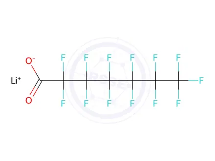 Chemical structure of Lithium perfluoroheptanoate