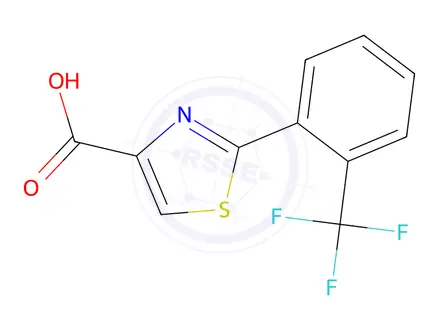 Chemical structure of 2-(2-(Trifluoromethyl)phenyl)thiazole-4-carboxylic acid