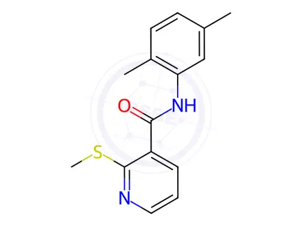 Chemical structure of N-(2,5-Dimethylphenyl)-2-(methylthio)nicotinamide
