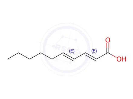 Chemical structure of (2E,4E)-2,4-Decadienoic Acid
