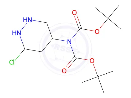 Chemical structure of tert-butyl N-tert-butoxycarbonyl-N-(6-chloropyridazin-4-yl)carbamate