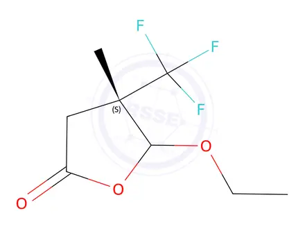 Chemical structure of 2(3H)-Furanone,5-ethoxydihydro-4-methyl-4-(trifluoromethyl)-,trans-(9CI)