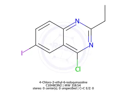 Chemical structure of 4-Chloro-2-ethyl-6-iodoquinazoline