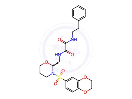 Chemical structure of N'-[[3-(2,3-dihydro-1,4-benzodioxin-6-ylsulfonyl)-1,3-oxazinan-2-yl]methyl]-N-(2-phenylethyl)oxamide