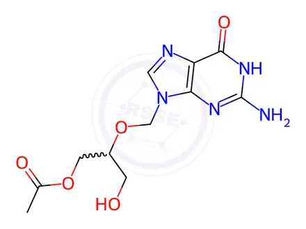 Chemical structure of Ganciclovir Mono-O-acetate