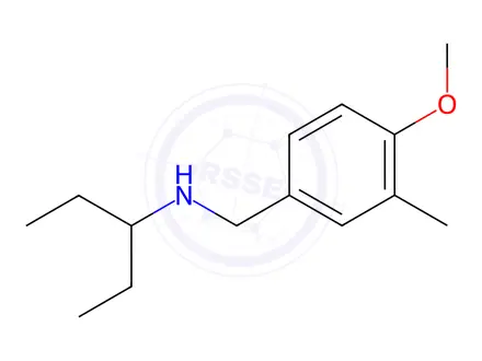 Chemical structure of N-(4-methoxy-3-methylbenzyl)pentan-3-amine