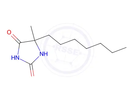 Chemical structure of 5-heptyl-5-methylimidazolidine-2,4-dione