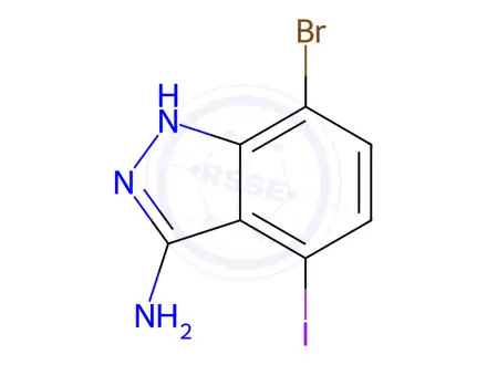Chemical structure of 7-Bromo-4-iodo-1H-indazol-3-amine
