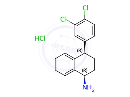 Chemical structure of (1R,4R)-N-Desmethyl Sertraline Hydrochloride