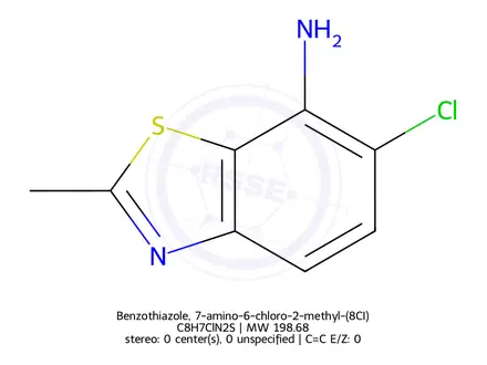 Chemical structure of Benzothiazole, 7-amino-6-chloro-2-methyl-(8CI)