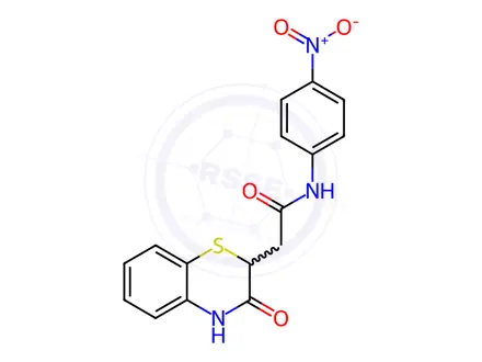 Chemical structure of N-(4-nitrophenyl)-2-(3-oxo-3,4-dihydro-2H-benzo[b][1,4]thiazin-2-yl)acetamide