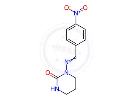 Chemical structure of 3-(4-Nitrobenzylideneamino)tetrahydro-2(1H)-pyrimidinone