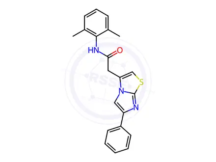 Chemical structure of N-(2,6-Dimethylphenyl)-2-(6-phenylimidazo[2,1-b]thiazol-3-yl)acetamide