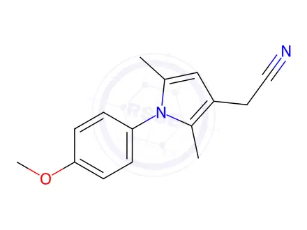 Chemical structure of [1-(4-methoxyphenyl)-2,5-dimethyl-1H-pyrrol-3-yl]acetonitrile