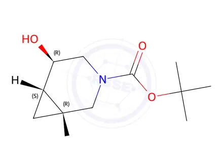 Chemical structure of 5-exo-Hydroxy-3-aza-bicyclo[4.1.0]heptane-3-carboxylic acid tert-butyl ester
