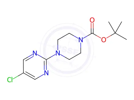Chemical structure of tert-butyl 4-(5-chloropyrimidin-2-yl)piperazine-1-carboxylate