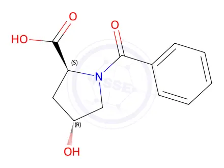 Chemical structure of N-BENZOYL-4-HYDROXYPROLINE