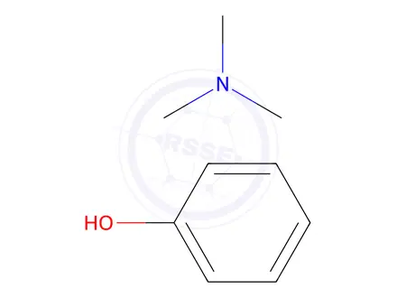 Chemical structure of phenol, compound with trimethylamine (1:1)