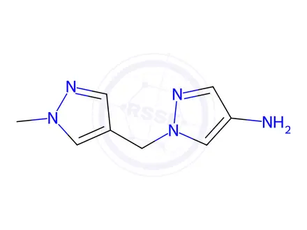 Chemical structure of 1-((1-Methyl-1h-pyrazol-4-yl)methyl)-1h-pyrazol-4-amine