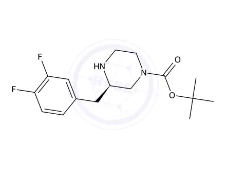 Chemical structure of tert-Butyl (R)-3-(3,4-difluorobenzyl)piperazine-1-carboxylate