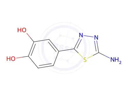 Chemical structure of 1,2-Benzenediol,4-(5-amino-1,3,4-thiadiazol-2-yl)-(9CI)
