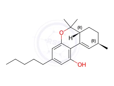 Chemical structure of (6aR,9R)-delta10-Tetrahydrocannabinol