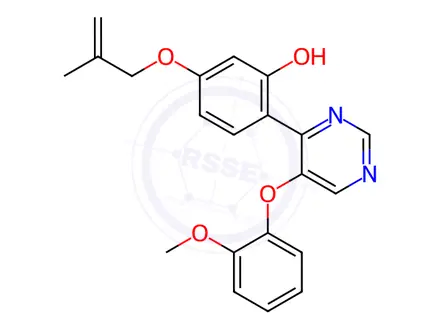 Chemical structure of 2-(5-(2-Methoxyphenoxy)pyrimidin-4-yl)-5-((2-methylallyl)oxy)phenol