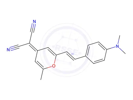 Chemical structure of Propanedinitrile, 2-(2-(2-(4-(dimethylamino)phenyl)ethenyl)-6-methyl-4H-pyran-4-ylidene)-