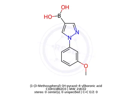 Chemical structure of (1-(3-Methoxyphenyl)-1H-pyrazol-4-yl)boronic acid