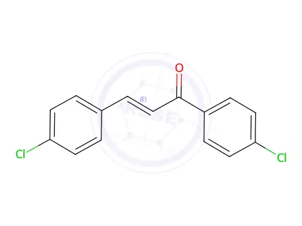 Chemical structure of (2E)-1,3-Bis(4-chlorophenyl)-2-propene-1-one