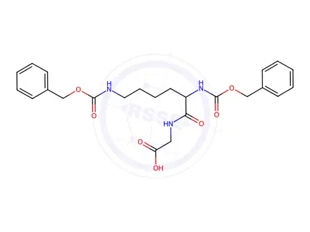 Chemical structure of Nα,NÎµ-Dibenzyloxycarbonyl-L-lysylglycine