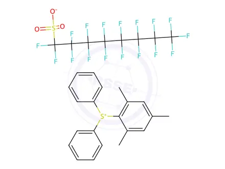 Chemical structure of Diphenyl(2,4,6-trimethylphenyl)sulfonium perfluoro-1-octanesulfonate