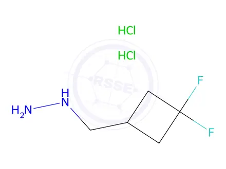 Chemical structure of ((3,3-difluorocyclobutyl)methyl)hydrazine dihydrochloride