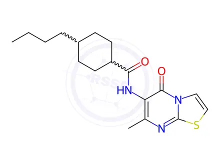 Chemical structure of 4-Butyl-N-(7-methyl-5-oxo-5H-thiazolo[3,2-a]pyrimidin-6-yl)cyclohexane-1-carboxamide