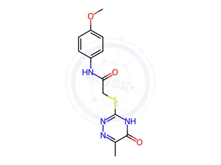 Chemical structure of N-(4-Methoxyphenyl)-2-((6-methyl-5-oxo-4,5-dihydro-1,2,4-triazin-3-yl)thio)acetamide