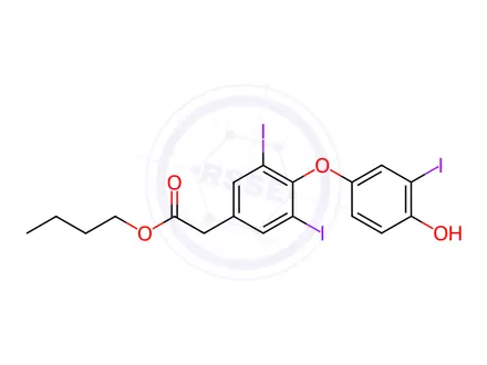 Chemical structure of 3,3’,5-Triiodo Thyroacetic Acid n-Butyl Ester