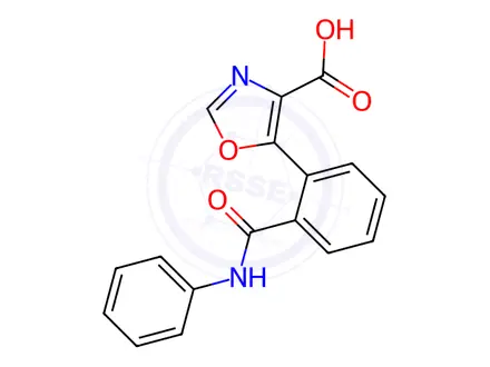 Chemical structure of 4-Oxazolecarboxylic acid, 5-[2-[(phenylamino)carbonyl]phenyl]-