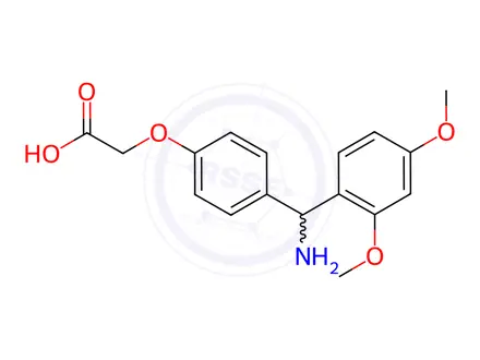 Chemical structure of 2-(4-(Amino(2,4-Dimethoxyphenyl)Methyl)Phenoxy)Acetic