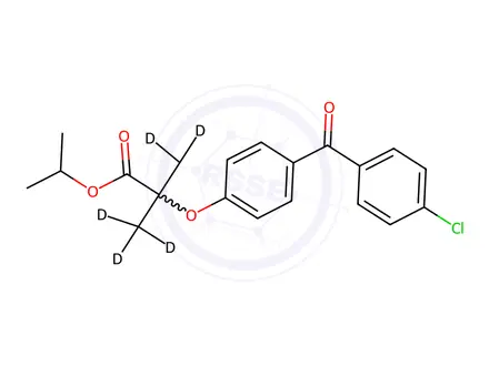 Chemical structure of Fenofibrate D6 (dimethyl D6)