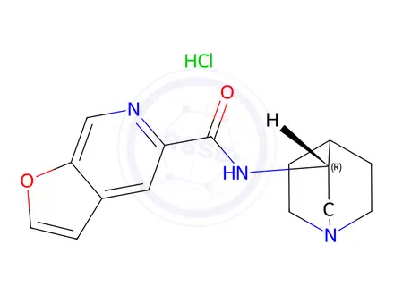 Chemical structure of Furo(2,3-C)pyridine-5-carboxamide, N-(3R)-1-azabicyclo(2.2.2)oct-3-yl-
