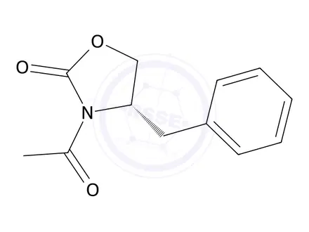 Chemical structure of (S)-(+)-3-acetyl-4-benzyl-2-oxazolidinone