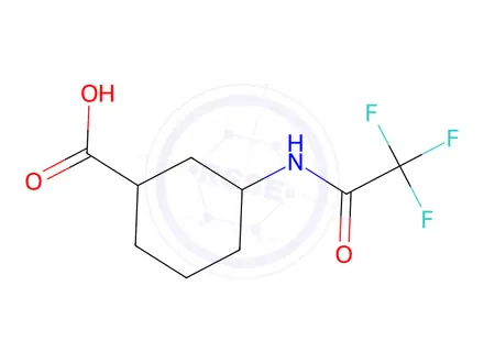 Chemical structure of 3-(2,2,2-Trifluoroacetamido)cyclohexane-1-carboxylic acid