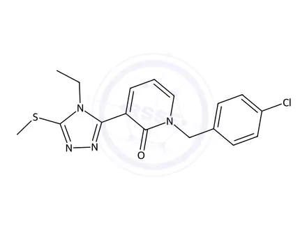 Chemical structure of 1-(4-Chlorobenzyl)-3-(4-ethyl-5-(methylthio)-4H-1,2,4-triazol-3-yl)pyridin-2(1H)-one