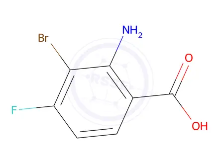 Chemical structure of 2-Amino-3-bromo-4-fluorobenzoic acid, 97%