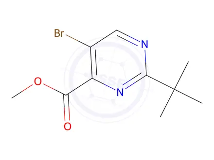 Chemical structure of Methyl 5-bromo-2-(tert-butyl)pyrimidine-4-carboxylate