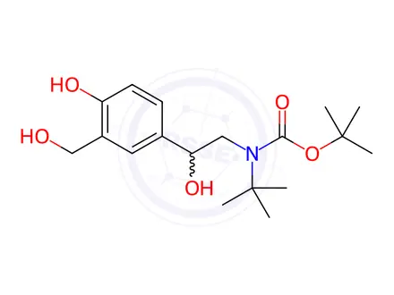 Chemical structure of tert-Butyl tert-butyl(2-hydroxy-2-(4-hydroxy-3-(hydroxymethyl)phenyl)ethyl)carbamate
