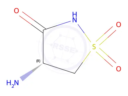 Chemical structure of 3-Isothiazolidinone,4-amino-,1,1-dioxide,(4R)-(9CI)