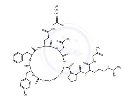 Chemical structure of Desmopressin Acetate Trihydrate